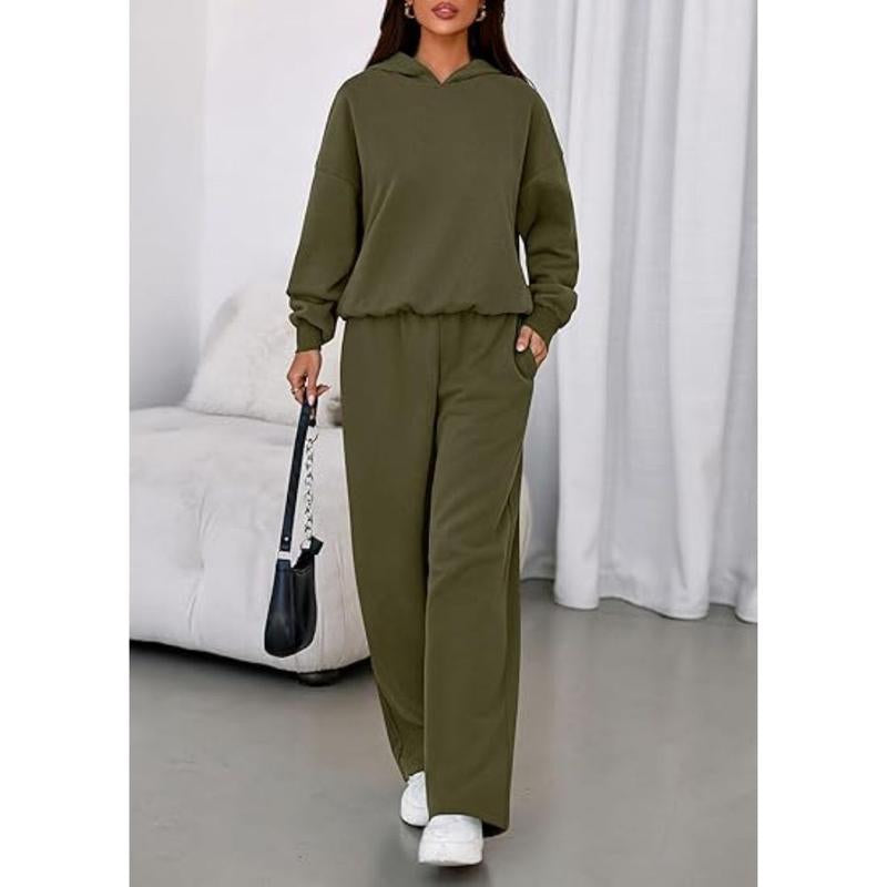 Prettygarden Womens Sweatsuits 2 Piece Set Casual Winter Long Sleeve Hoodie Loose Wide Leg Sweatpants Fall Tracksuit