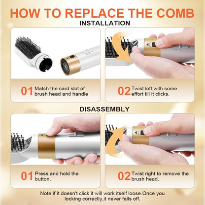 5-In-1 Hair Styler with Rotating Hair Dryer Brush, Multistyler Set for Women - Effortless Styling for Curly Hair