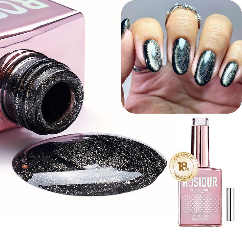 ROSIOUR 18Ml Cat Eye Gel Nail Polish | Includes Magnet | Hema-Free, Tpo-Free | for Salon & Home Use, Ideal for Nail Techs & Beginners
