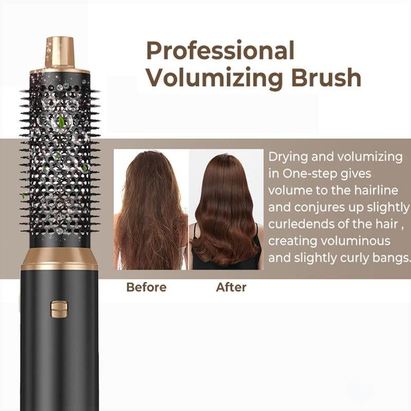 5-In-1 Air Styler Zero Heat Damage 203 ° F Lightweight Hair Dryer & Straightening Multi-Functional Styler Auto Curling Wand Auto Rotating Curler Straightener Comb Black Straightener Straightening Brush Gift& Curler Xmas Gift Air Styler