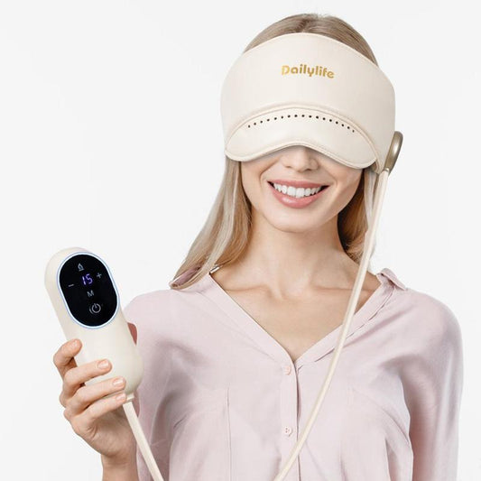 Head Massager with Heated Eye Mask, Adjustable Velcro Design for Muscle Relaxation, Migraine Relief Portable 360° Deep Massage Tool Perfect Gift for Any Occasion