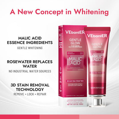 Vebanler Fruit Acid Toothpaste Gentle Whitening Fights Plaque Freshens Breath Fluoride Free Oralcare Rose Flavor