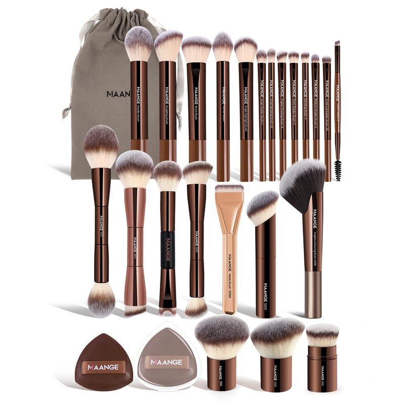 MAANGE Professional Makeup Brush Set for Women High-Quality Tools with Soft Bristles and Elegant Design for Liquid Cream Powder Foundation Eyeshadow Nose Contour Brushes Makeup Tool Kit