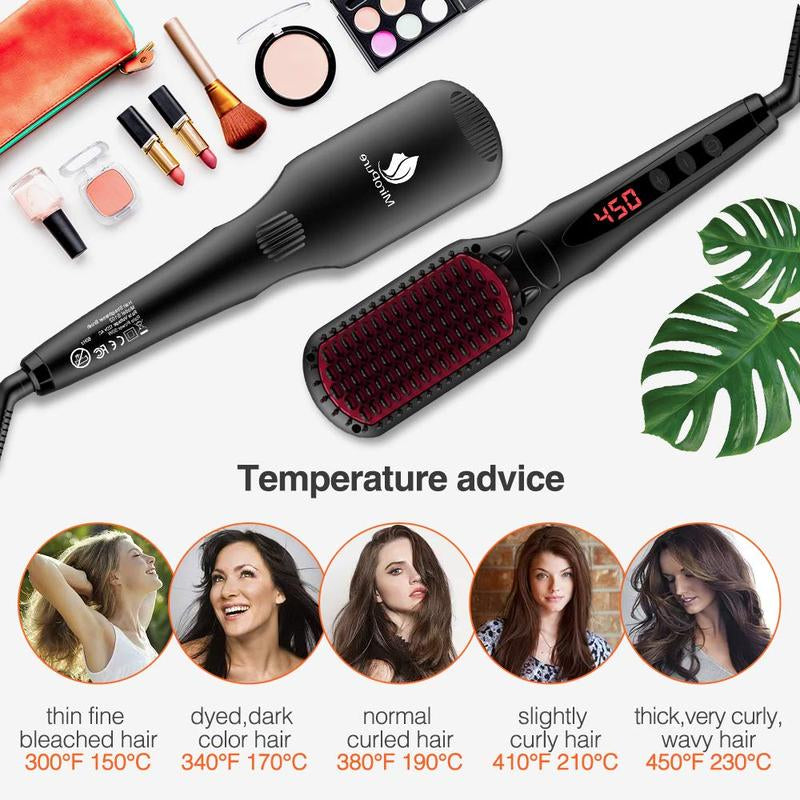 Miropure Enhanced Hair Straightener Brush with Anti-Scald Hairbrush Smooth Comfort