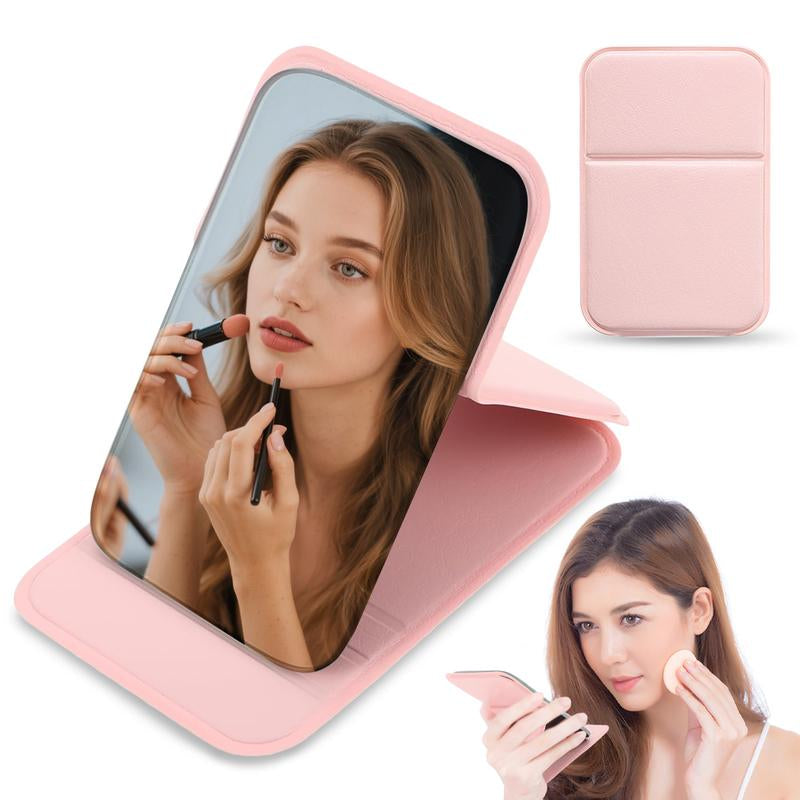 CENPIN Portable Foldable Makeup Mirror, 1 Count Glam Travel Makeup Mirror with LED Light, Compact Cosmetic Mirror for Women, Pocket Size Makeup Tools, Travel Hand Mirror
