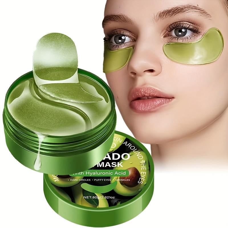 Rozino Avocado & Hyaluronic Acid Eyemask-80G Water-Soluble Gel Film Fordark Circles &Puffiness Multi-Use Faciamaskfast Dissolving Cocoa Butterenrichedl Firming & Hydrating