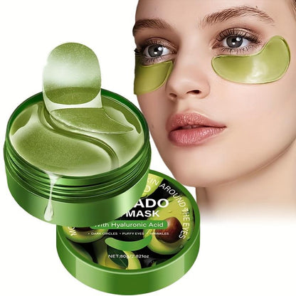 Rozino Avocado & Hyaluronic Acid Eyemask-80G Water-Soluble Gel Film Fordark Circles &Puffiness Multi-Use Faciamaskfast Dissolving Cocoa Butterenrichedl Firming & Hydrating