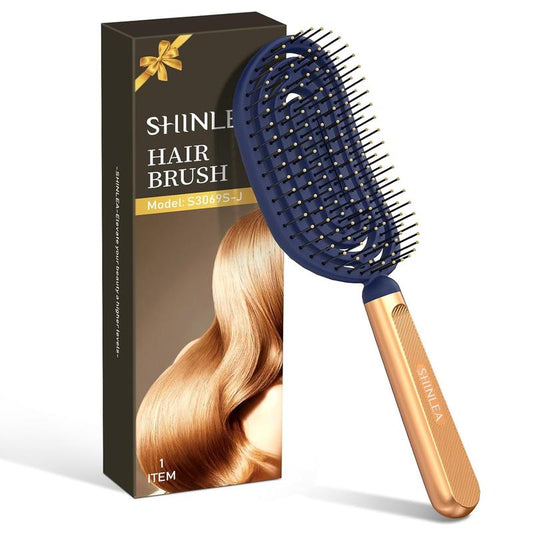 Spiral Detangler Hair Brush, Model 330PSJ, Metal Handle, Vented Design for Wet Hair, Flexible Soft Bristles, 1 Item Haircare Heatless