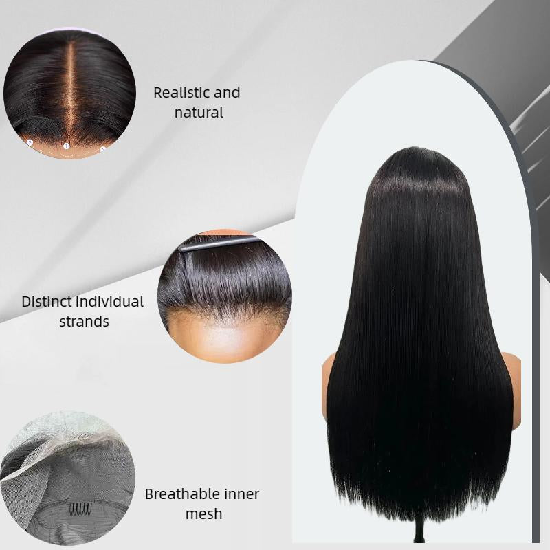 European and American Fashion Long Straight Hair Wigs African Hot Selling Lace Front 13*4 Full Head Wig