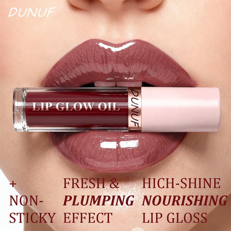 DUNUF MAKEUP 6Pc Glow Reviver Lip Oil Set Long Lasting Hydrating Lip Stain Nourishing Hydrating High-Shine Glimmer Finish Sheer Pink Non-Sticky 12 HR Hydration Candy Coded Lip Oil Gloss Long-Lasting Waterproof Lipgloss Non-Fading Non-Stick Lip Glaze