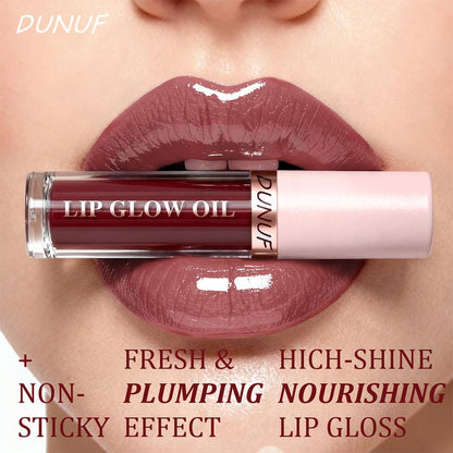 DUNUF MAKEUP 6Pc Glow Reviver Lip Oil Set Long Lasting Hydrating Lip Stain Nourishing Hydrating High-Shine Glimmer Finish Sheer Pink Non-Sticky 12 HR Hydration Candy Coded Lip Oil Gloss Long-Lasting Waterproof Lipgloss Non-Fading Non-Stick Lip Glaze