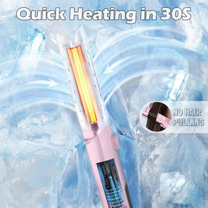 Novus Airflow-Hair Straightener and Curling Iron 2 in 1 with 360° Cool Air for Long Short Hair, 4 Temps and Auto Shutdown