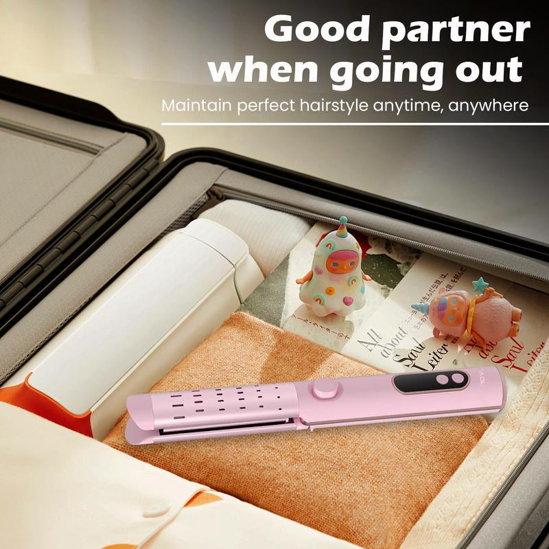 Novus Airflow-Hair Straightener and Curling Iron 2 in 1 with 360° Cool Air for Long Short Hair, 4 Temps and Auto Shutdown