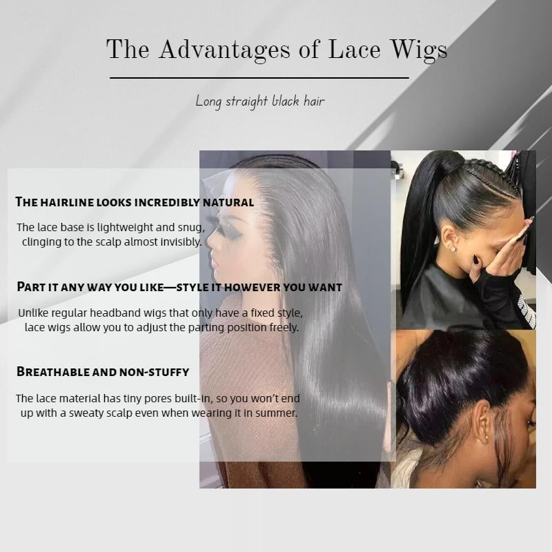 European and American Fashion Long Straight Hair Wigs African Hot Selling Lace Front 13*4 Full Head Wig