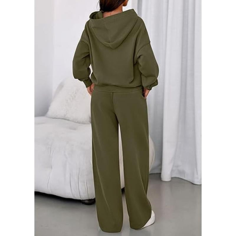 Prettygarden Womens Sweatsuits 2 Piece Set Casual Winter Long Sleeve Hoodie Loose Wide Leg Sweatpants Fall Tracksuit