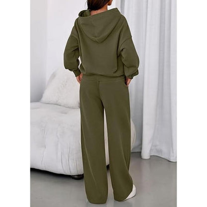 Prettygarden Womens Sweatsuits 2 Piece Set Casual Winter Long Sleeve Hoodie Loose Wide Leg Sweatpants Fall Tracksuit