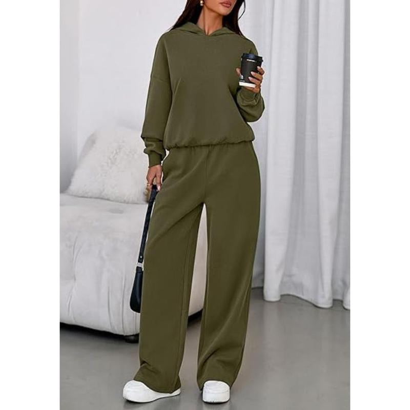 Prettygarden Womens Sweatsuits 2 Piece Set Casual Winter Long Sleeve Hoodie Loose Wide Leg Sweatpants Fall Tracksuit