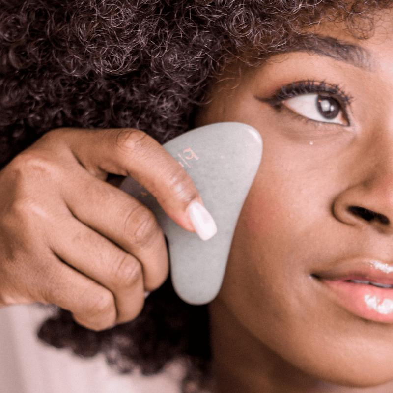 Beauty by Earth Jade Gua Sha - Facial Sculpting Natural Jade Tool for Contouring, Depuffing, and Relaxing Massage and Circulation for Refreshed Appearance