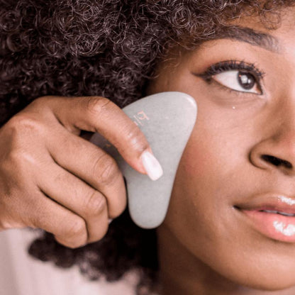 Beauty by Earth Jade Gua Sha - Facial Sculpting Natural Jade Tool for Contouring, Depuffing, and Relaxing Massage and Circulation for Refreshed Appearance