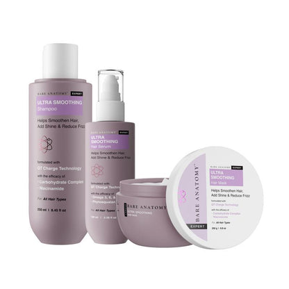 Bare Anatomy Ultra Smoothing Hair Trio – Shampoo, Mask & Serum