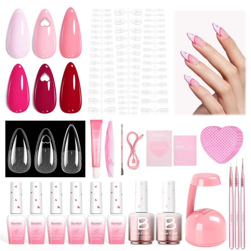 【Ideal Gift】Beetles HEARTBEAT Gel Nail Polish Nail Art DIY Manicure Kit, Best Gift Choice for Women and Girls Cutics