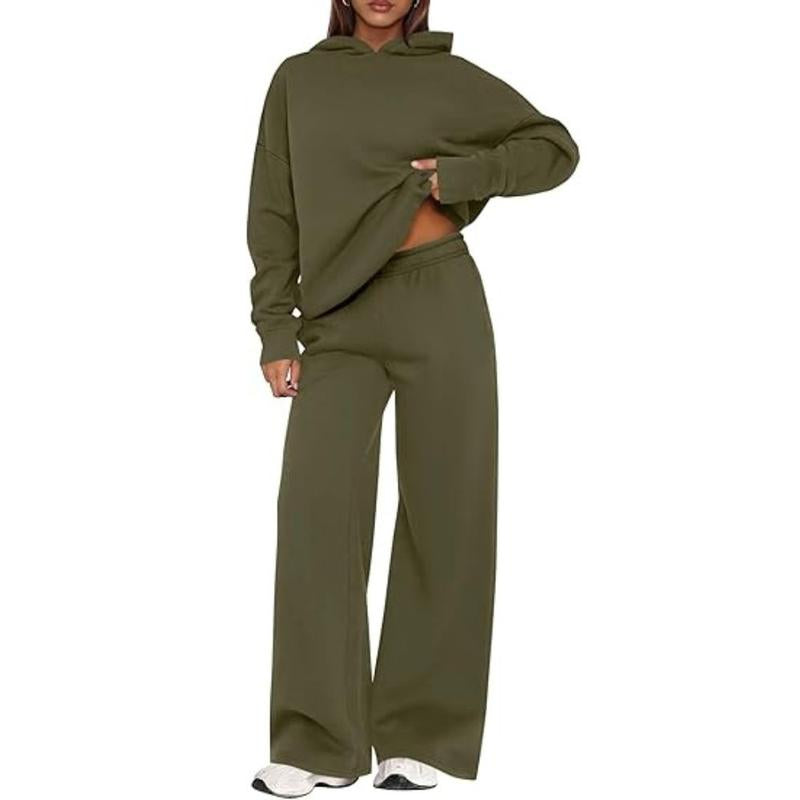 Prettygarden Womens Sweatsuits 2 Piece Set Casual Winter Long Sleeve Hoodie Loose Wide Leg Sweatpants Fall Tracksuit
