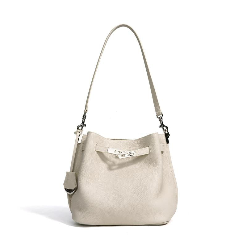 SADI Bag 2026 New Large Capacity Genuine Leather Bucket Bag Women Commuter Shoulder Crossbody Bag 30CM