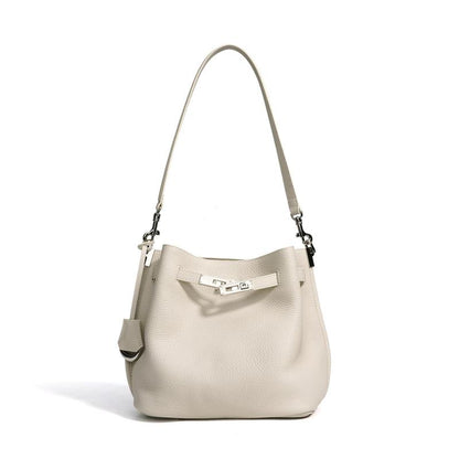 SADI Bag 2026 New Large Capacity Genuine Leather Bucket Bag Women Commuter Shoulder Crossbody Bag 30CM