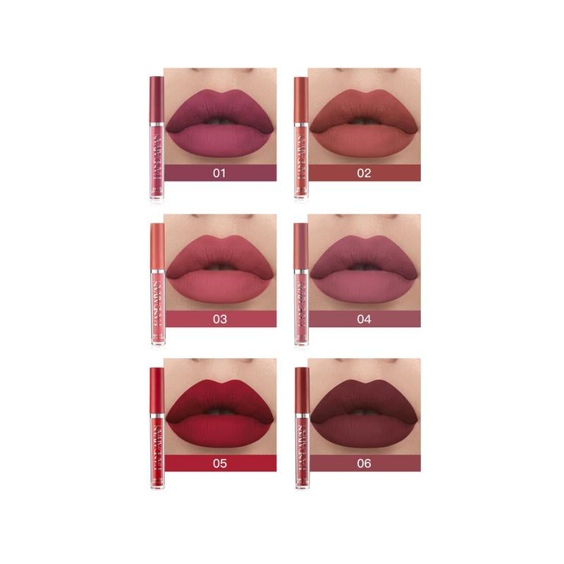 6Pcs Nude Matte Liquid Lipstick Set, Waterproof Long Lasting Non-Stick Cup Nude Lipstick 24 Hour Not Fade Matte Lipstick Professional Lip Gloss Makeup Christmas Gifts for Women (Set A)