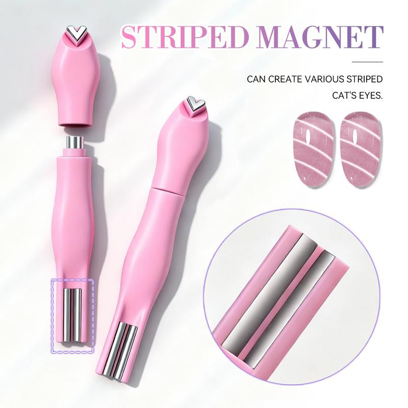 3 in 1 Nail Magnet Tool, Upgraded Nail Magnet Pens, Multi-Function Magnet Stick 3D Magnetic Cat Eye Gel Polish Nail Art, for Salon, Studio or Home,Christmas Gifts