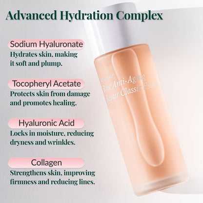 Zy、This Rose Anti-Aging and Repairing Essence Water Has Anti-Wrinkle, Repairing, and Moisturizing Effects. Suitable for Sensitive Skin, It Contains Natural Rose Ingredients, Uses a Water-Free Formula, and Comes with a Free 44-Piece Makeup Brush Set.