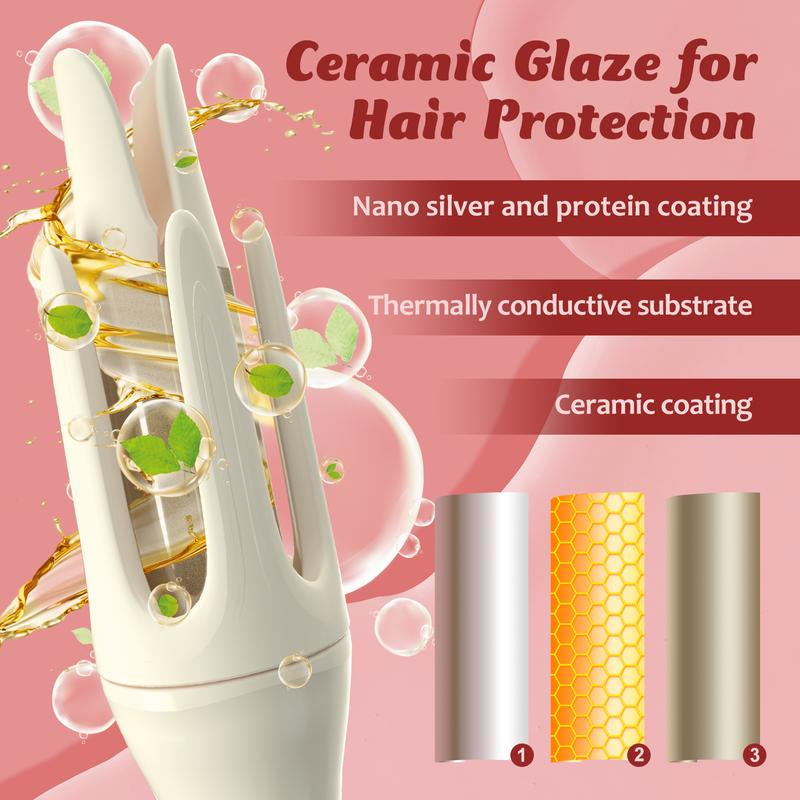 Automatic Hair Curler,Hair Automatic Curling Iron 1.25 Inch 3 Temperatures, 2-Way Rotation, Anti-Tangle, Anti-Scald, Automaticshut-Off, Christmas Anniversary Birthday Gifts for Women