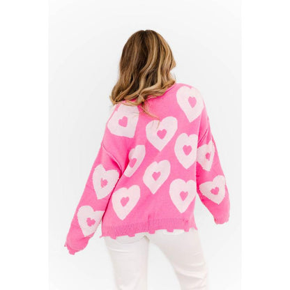 Be Mine Pearl Heart Sweater