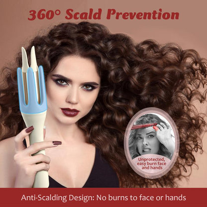 Automatic Hair Curler,Hair Automatic Curling Iron 1.25 Inch 3 Temperatures, 2-Way Rotation, Anti-Tangle, Anti-Scald, Automaticshut-Off, Christmas Anniversary Birthday Gifts for Women