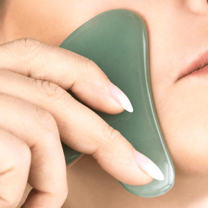 Beauty by Earth Jade Gua Sha - Facial Sculpting Natural Jade Tool for Contouring, Depuffing, and Relaxing Massage and Circulation for Refreshed Appearance