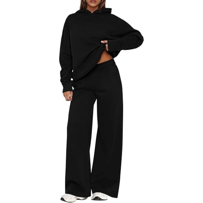 Prettygarden Womens Sweatsuits 2 Piece Set Casual Winter Long Sleeve Hoodie Loose Wide Leg Sweatpants Fall Tracksuit