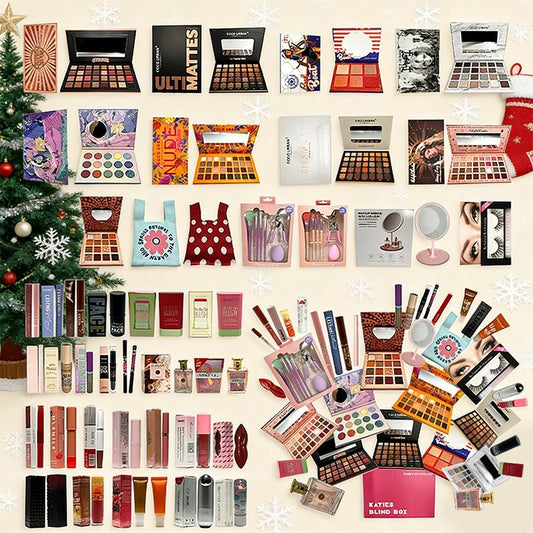 Chrome Shimmer Palette Soft Silver Rose [Valentine'S Day] Katie Limited Edition 25-Piece Makeup Kit Beginner-Friendly Pink Gift Box with Full-Color Eyeshadow Lip Glosses & Eyeliner Pens for Christmas Halloween Black Friday Birthdays