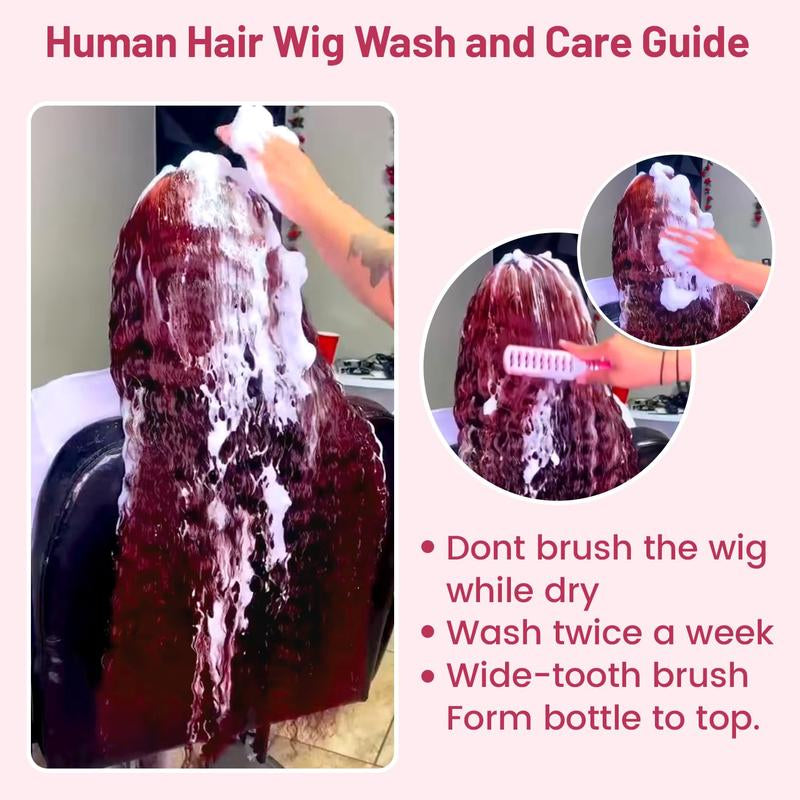 Burgundy Deep Wave Lace Front Wigs Human Hair 180% Density 99J Burgundy Frontal Wigs Human Hair 13X6 Red Human Hair Lace Front Wig for Fashion Black Women