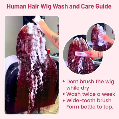 Burgundy Deep Wave Lace Front Wigs Human Hair 180% Density 99J Burgundy Frontal Wigs Human Hair 13X6 Red Human Hair Lace Front Wig for Fashion Black Women