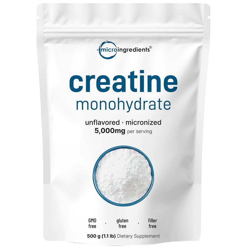 Micro Ingredients Hair & Muscle Nourish Bundle: Multi Collagen Peptides Powder 1LB, Creatine Powder 1.1LB, Vitamin D3K2 10,000IU 180 Softgels & Pumpkin Seed Oil 150 Softgels