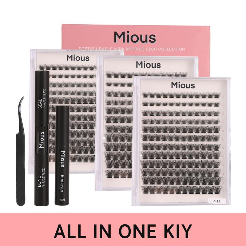 Mious Z-11 with DIY Eyelashes Extension Kit Bond and Seal Eyelash Glue and Lash Remover Beginner Friendly Individual Lashes Waterproof and Long Lasting Makeup for Girl Lash Clusters Kit Waterproof Lash Clusters Cosmetic Lashes Clusters