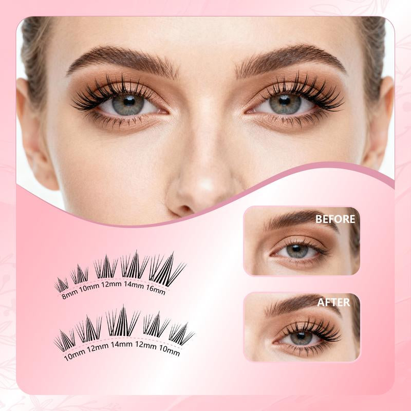 AIR LUXE DIY Lash Clusters Kit 144 Pcs Ultra Dense Volume Extensions Waterproof Long Wear Flawless Salon Result for Beginners Beginner Friendly Ultra Thin Invisible Band