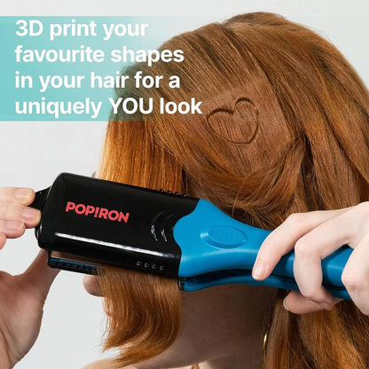 Popiron Hair Straightener & First 3D Image Hair Imprinting Iron - Comes with 5 Different Plates Including Crimper, and 3 Fun Shapes. Perfect Hot Tool for Hair Art or Festival Hair!