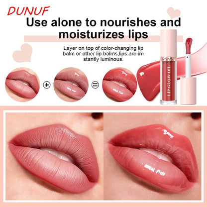 DUNUF MAKEUP 6Pc Glow Reviver Lip Oil Set Long Lasting Hydrating Lip Stain Nourishing Hydrating High-Shine Glimmer Finish Sheer Pink Non-Sticky 12 HR Hydration Candy Coded Lip Oil Gloss Long-Lasting Waterproof Lipgloss Non-Fading Non-Stick Lip Glaze