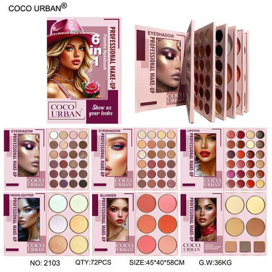 91Colors Professional Eyeshadow Palette - Diverse Shades, Smooth Texture, Elevate Your Eye Makeup Game for Any Occasion, Versatile Use, 6 in 1 Palette