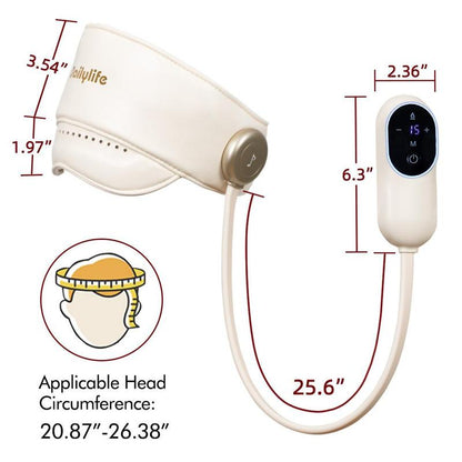 Head Massager with Heated Eye Mask, Adjustable Velcro Design for Muscle Relaxation, Migraine Relief Portable 360° Deep Massage Tool Perfect Gift for Any Occasion