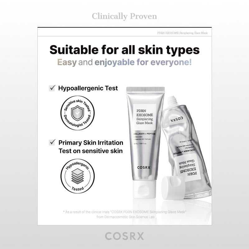 [COSRX Official] PDRN EXOSOME Skinplaning Glaze Mask (50Ml) | SILICONE BRUSH INCLUDED, COLLAGEN PEEL MASK, PDRN + EXOSOME