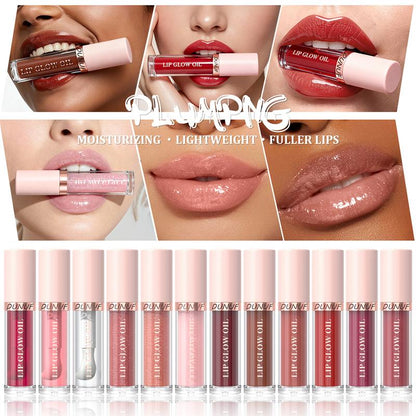 DUNUF MAKEUP 6Pc Glow Reviver Lip Oil Set Long Lasting Hydrating Lip Stain Nourishing Hydrating High-Shine Glimmer Finish Sheer Pink Non-Sticky 12 HR Hydration Candy Coded Lip Oil Gloss Long-Lasting Waterproof Lipgloss Non-Fading Non-Stick Lip Glaze