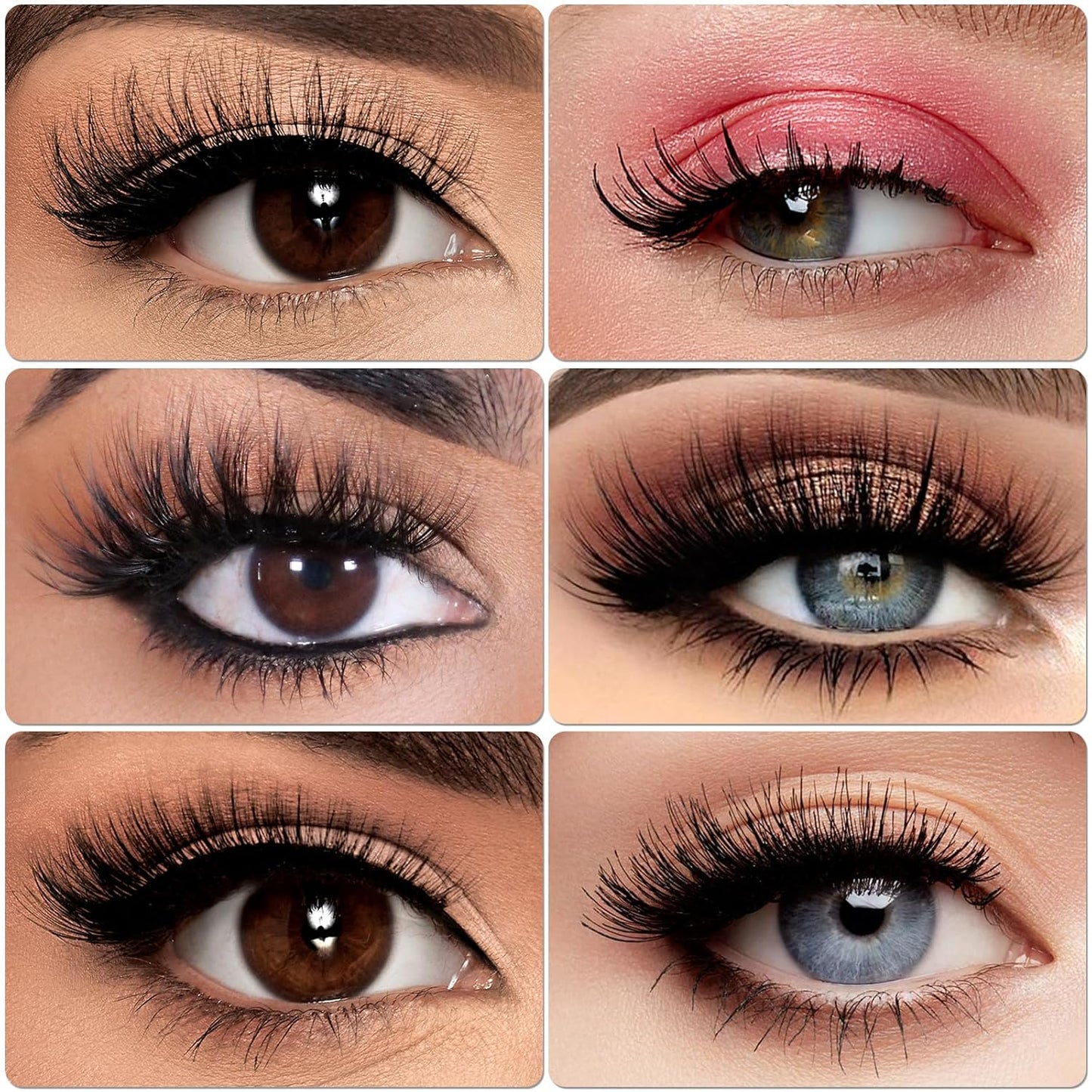 12 Pairs Faux Mink Lashes Wispy Lashes 8D Curl Volume False Eyelashes Flully Eye Lash Extesnion Fake Lashes 2 Style Pack Natural Look Fake Eyelash with Tweezers for Women Girls