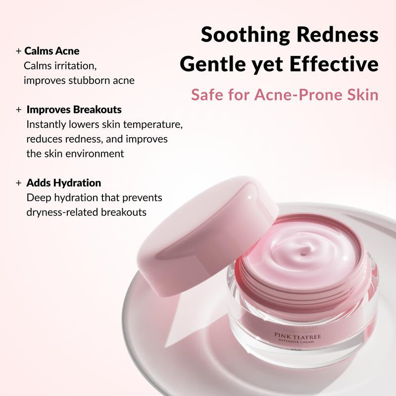 [APLIN Official] Pink Tea Tree Intensive Cream - Skin Moisturizer, Facial Moisturizers, Hight Moisturizing Power, Day & Night Use, CICA & Tea Tree, Acne Treatment, Allantoin, Korean Skin Care, Moisturizer, Hydrating